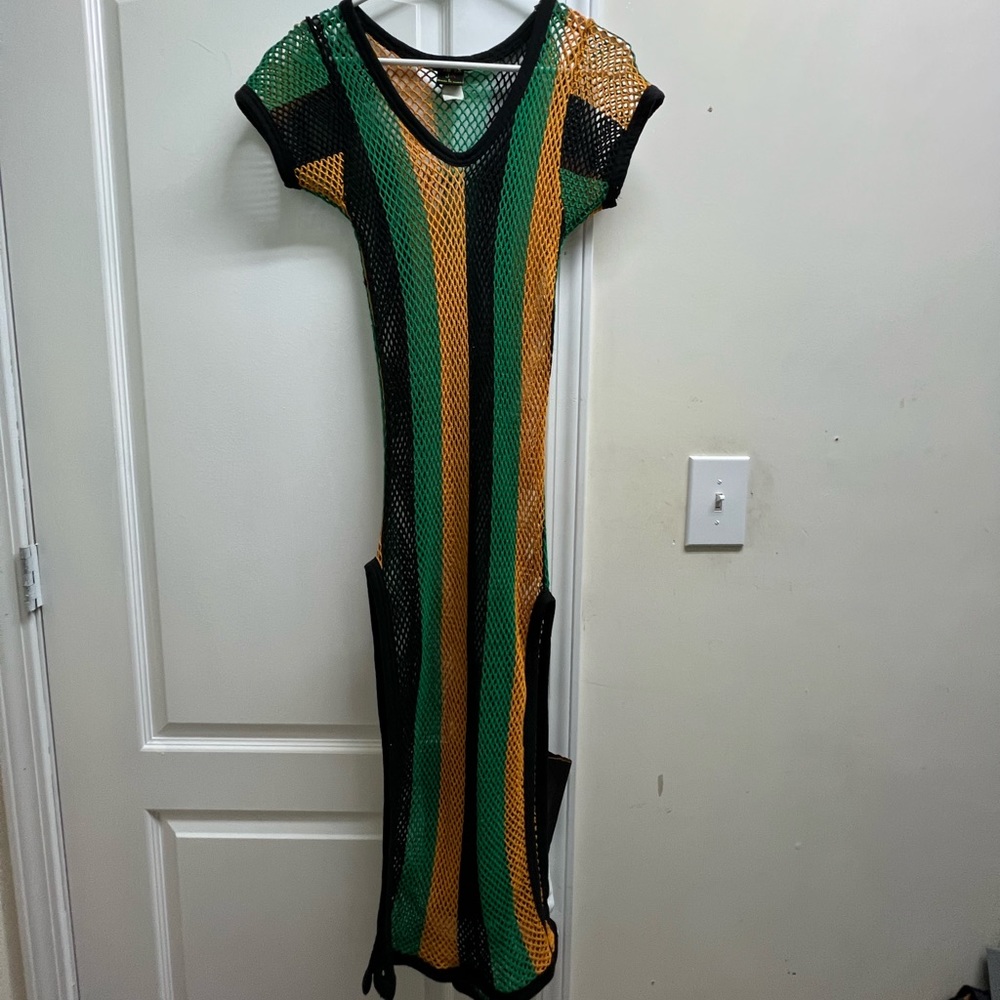 Short Sleeve Net Mesh Dress